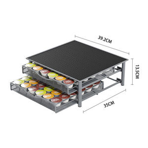 Fengyue - Porta Cápsulas de Café de Metal de Doble Capa, Moderno y Sencillo, Tipo Cajón para Almacenamiento de Cápsulas - Product Image 1