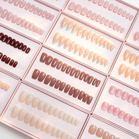 Vente en gros de faux ongles à presser couleur unie avec finition UV, style mondial, commande mixte bienvenue, faible MOQ