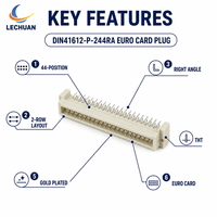 Conector Eurocard DIN41612 de 44 pines y 2 filas, paso de 2,54 mm y 5,08 mm, enchufe macho de ángulo recto 9001-3544 1C00A, zócalo para PCB