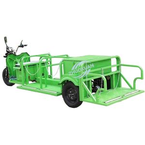 Triciclo Eléctrico de Saneamiento de Carrocería Abierta de 6 Cubetas con Parasol, Camión de Transferencia de Residuos de 1000W para Limpieza de Calles Comunitarias - Product Image 5