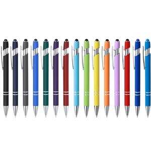 Regalos Promocionales IStapromo, Bolígrafo de Metal Colorido con Logotipo Personalizado, Bolígrafo con Pantalla Táctil de Goma Suave para Regalo - Product Image 1