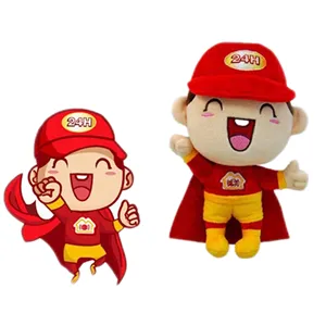 Peluche peluche poupée logo personnalisé mascotte d'entreprise OEM ODM jouets pour enfants