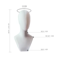 Maniquí de exhibición de alta gama para tiendas de sombreros, bufandas, joyería y ropa, con cabeza de maniquí en pose de pie para exhibición de collares y pelucas, para mujer.