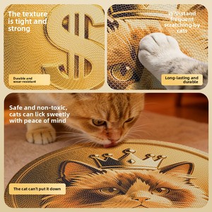 Rascador para Gatos Creativo en Forma de Moneda, Doble Cara, Montaje Vertical en Pared, Cartón Corrugado Resistente al Desgaste, Accesorio para Mascotas - Product Image 3
