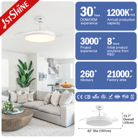 Ventilateur de plafond rétractable de style luxueux haute performance 1stshine de 42 pouces avec lumière LED, écoresponsable et très bien noté
