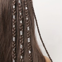 Ensemble de 40 Anneaux de Cheveux Mixtes, Perles pour Dreadlocks et Pinces à Tresses, Accessoires DIY de Luxe Creux pour Extensions de Perruque Femme