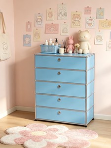 Nordic-style Internet-famous Sky-blue for <b>Sideboard</b> TV Cabinet Modular <b>Storage</b> Unit Stainless Steel Multi-functional - Product Image 4