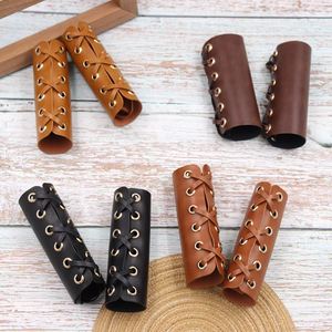 1 Paire de Couvre-poignées de Guidon de Moto en Cuir PU, Style Vintage avec Lacets, Protections Antidérapantes pour Guidons de Vélo - Product Image 4