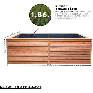 Lit d'herbe naturelle en bois de mélèze <span class=keywords><strong>XL</strong></span> pour l'extérieur, <span class=keywords><strong>jardinière</strong></span> de légumes, lit surélevé - Product Image 4