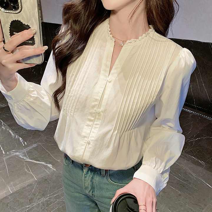 korean white blouse