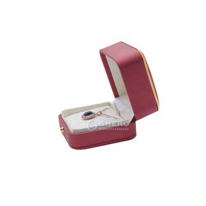 Emballage de boîte à bijoux en cuir Pu ensemble de boîte à bijoux emballage de boîtes à bijoux rouges pour bagues de collier - Product Image 1