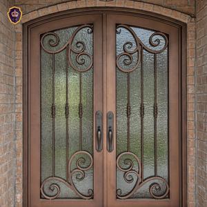 Portes d'entrée principales de sécurité, portes de maison personnalisées, portes extérieures de villa, portes décoratives en métal forgé de sécurité - Product Image 1