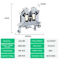 UK2.5B Schroef DIN-rail klemmenblok gecombineerd messing UK-serie plug-in klemmenblok connector voor elektrische schakelkast