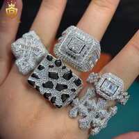 Bague en argent 925 pour homme avec moissanite VVS1, style hip-hop, sertie de moissanites, bijoux de haute qualité, passe le testeur de diamant, vente en gros