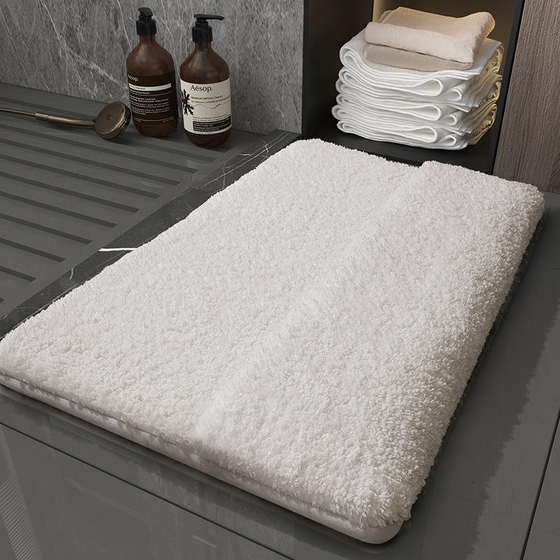 Tapis de bain en polaire motif crème glacée - Couverture intégrale avec dossier, style minimaliste