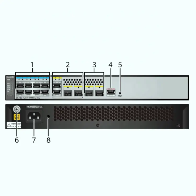 S5720-12TP-PWR-LI-AC(8 Ethernet 10/100/1000 PoE+ ports.2 Gig SFP and 2 dual-purpose 10/100/1000
