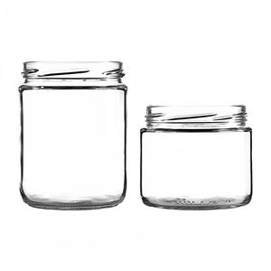 Pots de salsa en verre transparent à face droite de 12oz 360ml avec capuchons à oreilles doublés de <span class=keywords><strong>plastisol</strong></span> en métal - Product Image 2