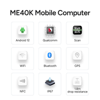 MEFERI ME40K - Ordinateur portable industriel robuste avec lecteur de codes-barres Android, clavier, étanche IP67 pour les opérations d'entrepôt