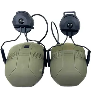 Protetor auricular Bluetooth de 360 graus para detectives, protetor auricular de caça ambiente, com comunicação de rádio em dois sentidos, para capacete FAST RAIL