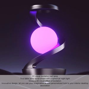 Lampe de table sans fil à suspension rotative, lampe de chevet moderne blanche, lampe de table RGB, lumière d'ambiance nocturne - Product Image 2