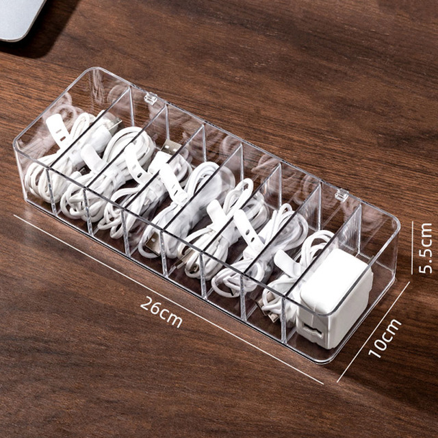 Charging Cable Storage Device Charger Organizer Box With Cover Cable Organizer Charging Cable Storage Box