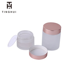 Pot cosmétique en verre dépoli transparent de luxe 2 oz pour beurre corporel, soins de la peau, or rose – 5 ml, 10 ml, 15 ml, 20 ml, 30 ml, 50 ml, 60 ml, 100 ml - Product Image 3