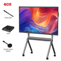 QDE OEM 55 65 75 85 86 100 110 Inci Panel Datar Interaktif Layar Sentuh Multi Digital Whiteboard Papan Pintar untuk Pendidikan