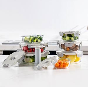 IKOO 1L réutilisable micro-ondes verre repas préparation conteneurs verre boîte à lunch scellé <span class=keywords><strong>sous</strong></span> <span class=keywords><strong>vide</strong></span> récipient de stockage des aliments - Product Image 6