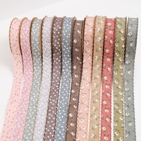 Nouveau ruban en tissu polyester floral de 25 cm avec bordure en dentelle, pour emballage cadeau créatif de Noël, nœud papillon, accessoire frais