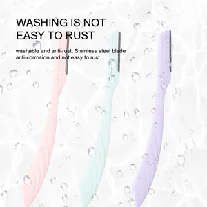 Pearlmax moda colorida 3 uds/tarjeta de blíster seguridad ojo ceja recortadora de cejas juego de maquinilla de afeitar mejor Manual Mini recortadora de <span class=keywords><strong>pelo</strong></span> de cejas - Product Image 4