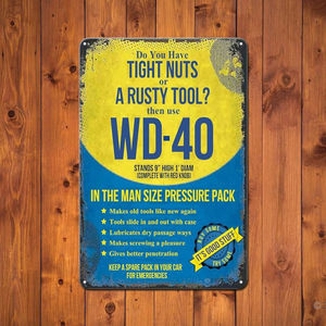 Decorazioni per Stanza o <span class=keywords><strong>Garage</strong></span>, Insegna in Metallo <span class=keywords><strong>Vintage</strong></span> 'Hai Dadi Serrati o uno Strumento Arrugginito?' 20x30 cm - Product Image 4