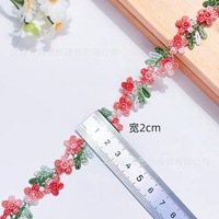 Bordure en dentelle brodée DIY, dégradé coloré, dentelle soluble dans l'eau, accessoires pour colliers, garnitures en fleurs de prunier