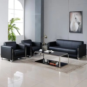 Conjunto de Sofás de Oficina de Cuero Resistente, Muebles de Oficina Grandes para Salas de Recepción y Negociación - Product Image 5