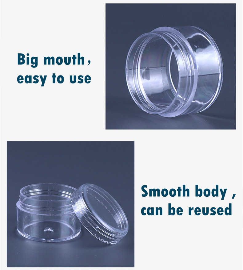 5g 10g 15g 20g Homay High Quantity clear Small Plastic Jars with Cap Can of Face Cream for Traveling