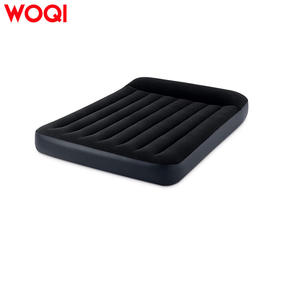 Matelas gonflable Woqi 137x191x25cm avec pompe intégrée, lit d'air pliable, polyester noir, matelas de camping - Product Image 3