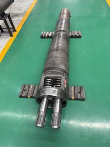 เครื่องอัดรีดแบบสกรูคู่ทรงกรวย 92/188  วัสดุไนไตรด์ 38CrMoALA สำหรับรีไซเคิลพลาสติก รุ่น HB280 HV900 แบบยาว - Product Image 2