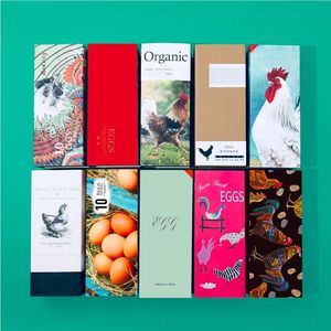 Caja de regalo de cajón personalizada ecológica de alta calidad para 10 huevos de corral, caja de embalaje de cartón corrugado Kraft con patrón de gallina - Product Image 6