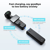 Poignée de batterie K&F Concept 5000 mAh pour DJI OSMO Pocket 3/4, autonomie prolongée avec trou fileté 1/4'', batterie à décodage complet
