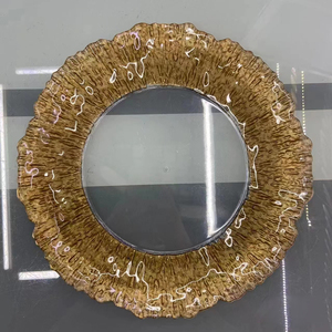 Assiette en Plastique Style Européen Rétro, Motif Soleil Doré et Dentelle, Idéale pour Plats Froids, Steaks, Salades et Desserts - Product Image 5