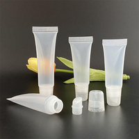 Tube de brillant à lèvres vide de 10 ml avec emballage cosmétique en plastique, brillant à lèvres transparent de 15 ml