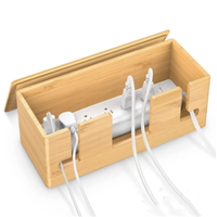 Boîte de rangement de fil de bambou boîte de finition de câble de câble de données de téléphone portable créative