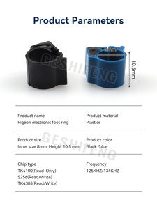 Anneau électronique <span class=keywords><strong>Pigeon</strong></span> 2025 anneau en plastique anneaux de puce électronique pour <span class=keywords><strong>Pigeon</strong></span> Racing avec puces TK4305 S256 TK4100 en option - Product Image 5