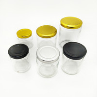 Pot en verre rond à large ouverture pour miel de noix de coco, 120 ml, 250 ml, 300 ml, 4 oz, 8 oz, 10 oz, avec bouchon à vis, prix d'usine
