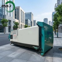 Station de compactage de déchets municipaux RNKJ avec dispositif de levage de bacs intégré 20MPa, compacteur de déchets de surface fiable