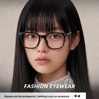 8135 Monture de Lunettes Confortable et Luxueuse avec Nouveau Design, Grande Monture, Aspect Uni Solide, Excellent Matériau TR+