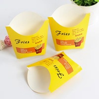 Boîte à frites en papier Kraft de qualité alimentaire, impression personnalisée, jetable