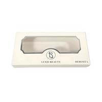 Boîte d'emballage de luxe pour cils en bande avec logo personnalisé estampé à chaud argenté, emballage cosmétique, boîte à cils personnalisée