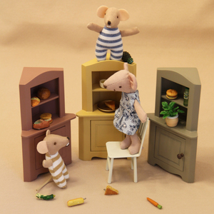 Miniature pour maison de poupée : Meuble vitrine d'angle en forme d'arche, présentoir pour aliments, <span class=keywords><strong>pain</strong></span>, gâteaux, sandwichs, plantes, avec bouton décoratif, ornement, cadeau - Product Image 4