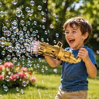 Pistolet à bulles électrique Gatling 8 trous haute performance avec lumières LED pour l'été – Jouet d'extérieur en promotion