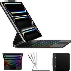 Ma thuật bàn phím trường hợp đối với <span class=keywords><strong>iPad</strong></span> Pro 13-inch (M4) 2024 11 inch Backlit màu sắc chủ bút cảm ứng đa Trackpad từ đứng laudtec - Product Image 1